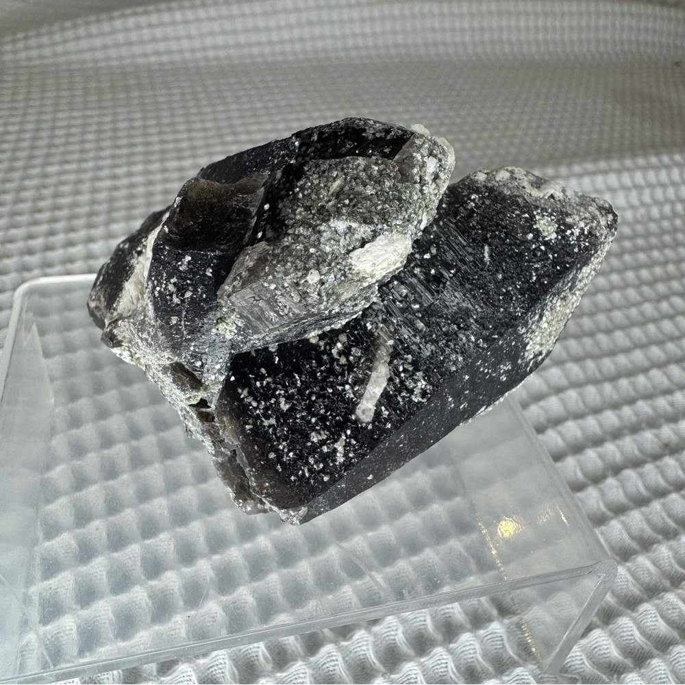 Smoky Quartz Morion with Albite 173g Natural Crystal Specimen